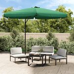vidaXL Parasol d'extérieur avec mât en acier 300 cm Vert