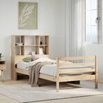 vidaXL Lit bibliothèque sans matelas 100x200 cm bois massif de pin