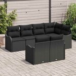 vidaXL Ensemble de canapé de jardin Noir polyrotin