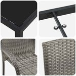 vidaXL Ensemble de salle à manger pour jardin 5 Pièces Gris Poly rotin