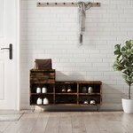 vidaXL Armoire à chaussures Chêne fumé 102x36x60 cm Bois d'ingénierie