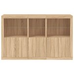vidaXL Buffet avec lumières LED chêne sonoma 162x37x100 cm