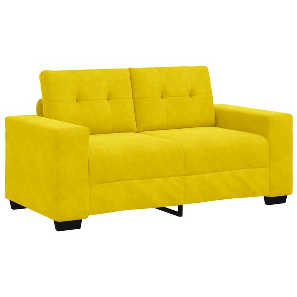 Canapé love seat vidaXL jaune 120 cm en velours