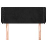 vidaXL Tête de lit avec oreilles Noir 103x23x78/88 cm Velours