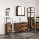 Ensemble de mobilier de salle de bain 3 pièces en chêne fumé en bois d'ingénierie