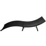 vidaXL Chaise longue pliable avec coussin Résine tressée Noir