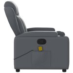 vidaXL Fauteuil de massage inclinable Gris Similicuir