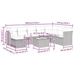 vidaXL Salon de jardin avec coussins 9 Pièces beige résine tressée
