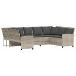 vidaXL Canapé de jardin et coussins gris clair résine tressée