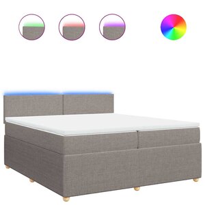 vidaXL Sommier à lattes de lit avec matelas Taupe 200x200 cm Tissu