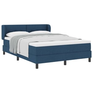 vidaXL Lit à ressorts avec matelas Bleu 140 x 200 cm tissu