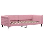 vidaXL Lit de jour avec gigogne et matelas rose 90x200 cm velours