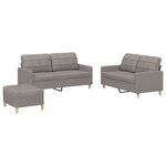vidaXL Ensemble de canapés 3 Pièces avec coussins Taupe Tissu