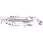 vidaXL Cadre de lit à LED sans matelas blanc 140x190 cm bois massif