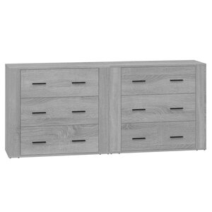 vidaXL Buffets 2 Pièces sonoma gris bois d'ingénierie