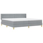 vidaXL Lit à Ressorts avec matelas Gris clair 200 x 200 cm tissu