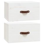 vidaXL Tables de chevet murales 2 Pièces Blanc 40x29 5x22 cm