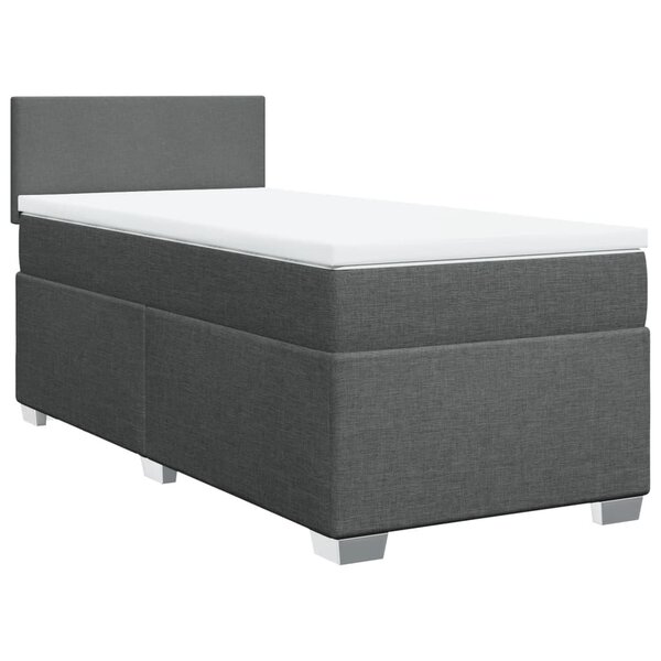 vidaXL Sommier à lattes de lit avec matelas Gris foncé 80x200 cm Tissu