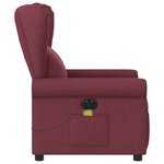 vidaXL Fauteuil de massage inclinable électrique Rouge bordeaux Tissu