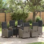 vidaXL Ensemble de salle à manger pour jardin 7 Pièces Gris polyrotin