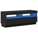 vidaXL Meuble TV avec lumières LED noir 100x35x40 cm