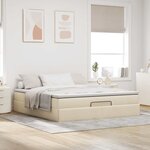 VidaXL Cadre de lit ottoman avec matelas crème 160x200 cm tissu