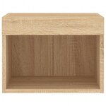 vidaXL Table de chevet murale avec lumières LED chêne sonoma