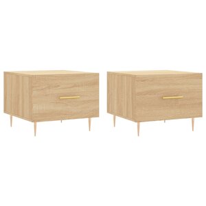 vidaXL Tables basses 2 Pièces chêne sonoma 50x50x40 cm bois d'ingénierie