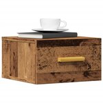 vidaXL Table de chevet murale vieux bois 35x35x20 cm
