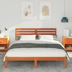 vidaXL Cadre de lit Marron cire 140 x 200 cm Bois massif en pin