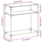 vidaXL Table console avec dessus en verre transparent 80x35x81cm acier