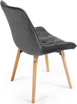 Lot de 6 chaises de salon salle à manger pied en bois et velours gris foncé 01_0000736