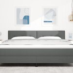Tête de lit LED vidaXL rembourrée à boutons gris foncé 90 cm en tissu