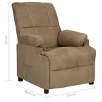 vidaXL Fauteuil inclinable taupe tissu microfibre