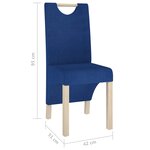 vidaXL Chaises à manger lot de 6 bleu tissu