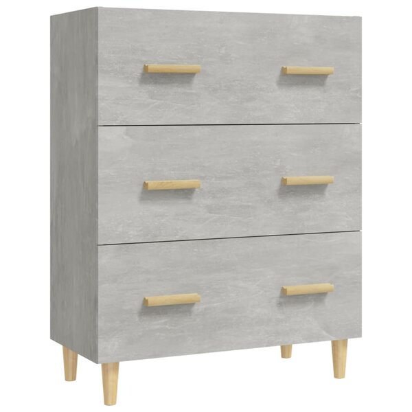 vidaXL Buffet Gris béton 70x34x90 cm Bois d'ingénierie