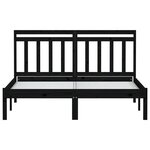 vidaXL Cadre de lit sans matelas noir bois massif 140x190 cm