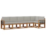 vidaXL Ensemble de canapés d'extérieur 6 pc Naturel et gris clair