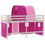 vidaXL Lit mezzanine enfants avec tunnel sans matelas rose 80x200 cm