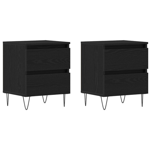 vidaXL Cabinets de chevet 2 Pièces Chêne Noir 40x35x50 cm Bois d'ingénierie