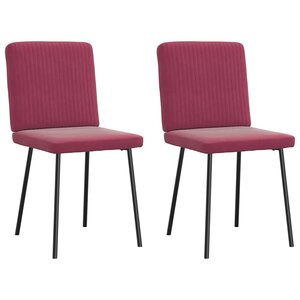 vidaXL Chaises à manger lot de 2 Rouge bordeaux Velours