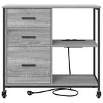 vidaXL Cabinet de Bureau Sonoma gris 76 x 41 x 72 cm Bois d'ingénierie