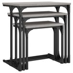 vidaXL Tables basses gigognes 3 Pièces sonoma gris bois d'ingénierie