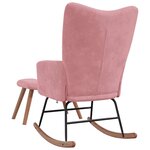 vidaXL Chaise à bascule avec repose-pied Rose Velours