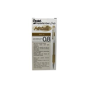Pentel Stylo roller gel Hybrid Gel Grip Metallic K118, or