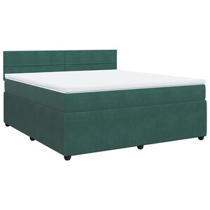 vidaXL Sommier à lattes de lit et matelas Vert foncé 180x200cm Velours