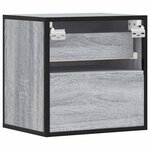 vidaXL Table de chevet murale sonoma gris 40x31x39 5 cm