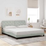vidaXL Cadre de lit sans matelas gris clair 180x200 cm velours