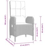vidaXL Set de 7 pièces de salle à manger de jardin Noir Rotin synthétique