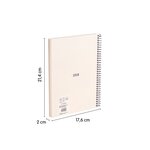 Cahier à Spirale Milan Serie 1918 Format A5 Grille 5x5mm - 80 Feuilles de 95 gr/m2 - Microperforé  2 Trous - Coloris Beige